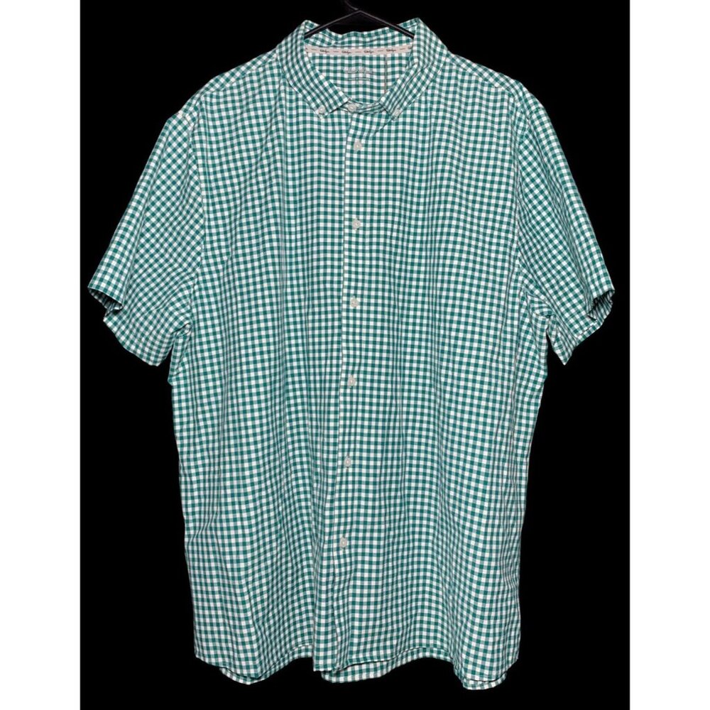 Walter Hagen Men's Green White Clubhouse Gingham Button Down Shirt Size XXL